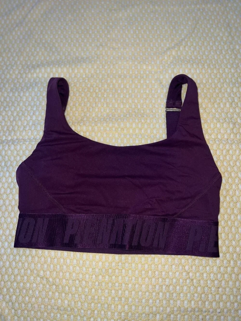 P.E. Nation Purple Logo Band Adjustable Strap Sports Bra XS